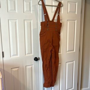 Anthropologie Buttoned Pinafore Jumpsuit
